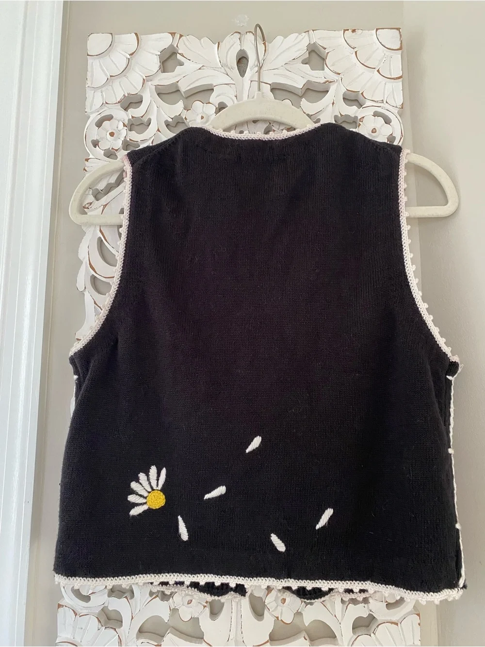 Rare VTG 1996 Michael Simon Petites Daisy Zip Front Sweater Vest Art to Wear NWT